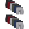 Hanes mens Underwear Boxer Briefs Pack, Cool & Breathable Cotton Moisture-wicking Underwear for Men, No Ride Up(Black/Red/Green/Blue/Grey Heather – 12 Pack)