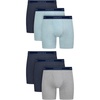 Hanes mens Underwear Boxer Briefs Pack, Cool & Breathable Cotton Moisture-wicking Underwear for Men, No Ride Up(Grey/Navy/Blue – 6 Pack)