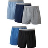 Hanes mens Underwear Boxers Pack, Cool and Breathable Cotton Underwear, Exposed and Comfortflex Waistbands, Multi-pack(Exposed Waistband Blue – 5 Pack)