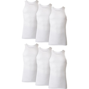 Hanes Men’s Tank Undershirt Pack, Cotton Tank Undershirt, Moisture-Wicking, Breathable, White or Grey/Black, Multi-Pack(White – 6 Pack)