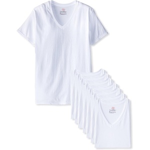 Hanes Men’s Undershirts T-Shirt Pack, V-Neck Cotton Tees for Men, Moisture-Wicking, Odor Control, White Multi-Pack(8 Pack – White)