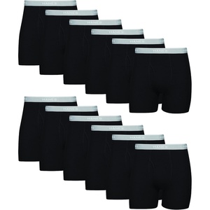 Hanes mens Underwear Boxer Briefs Pack, Cool & Breathable Cotton Moisture-wicking Underwear for Men, No Ride Up(Black – 12 Pack)