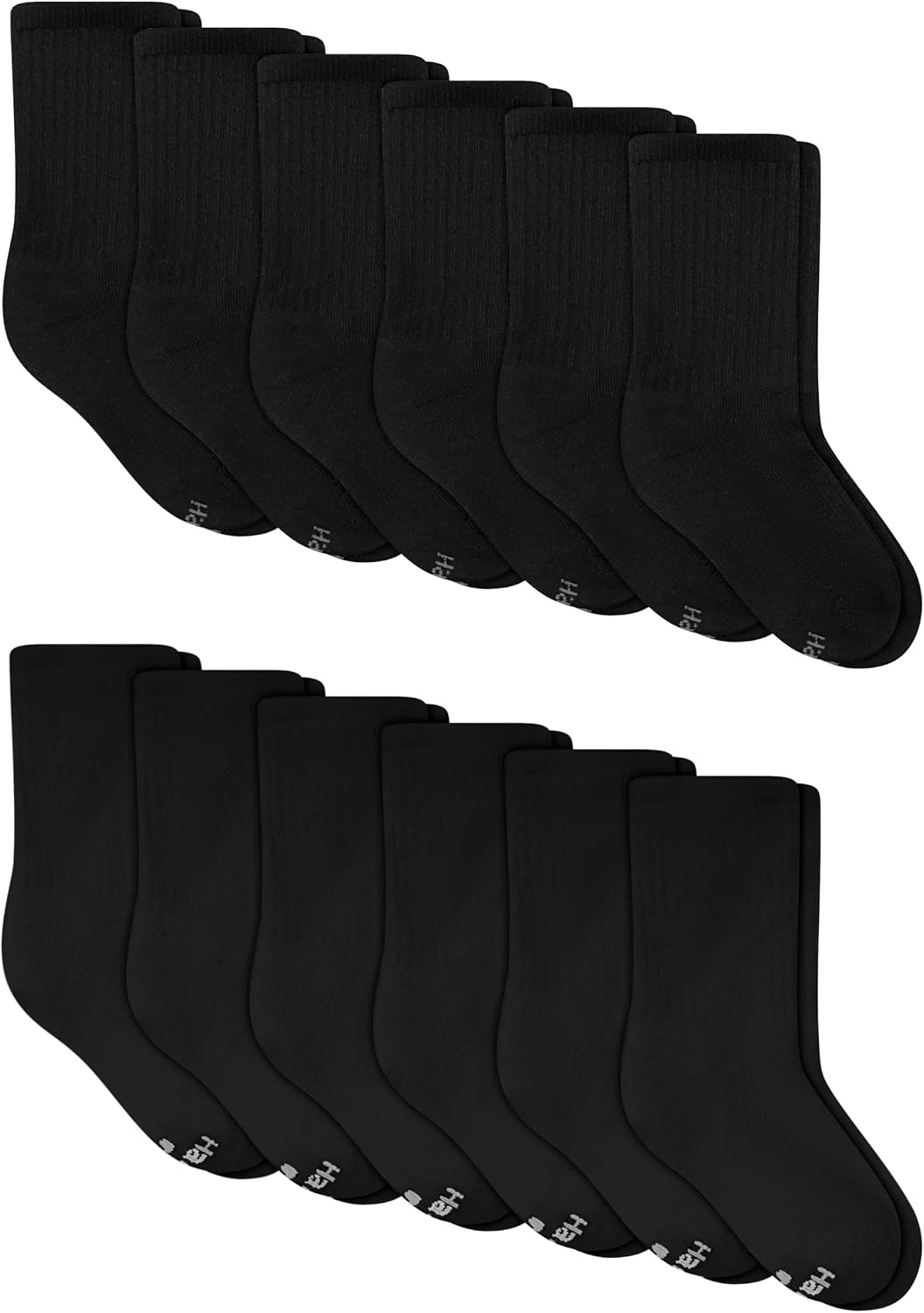image:imageHanes Boys Noshow Socks Pack 12pack Athletic Socks for Kids Moisturewicking Cushioned ComfortBlack