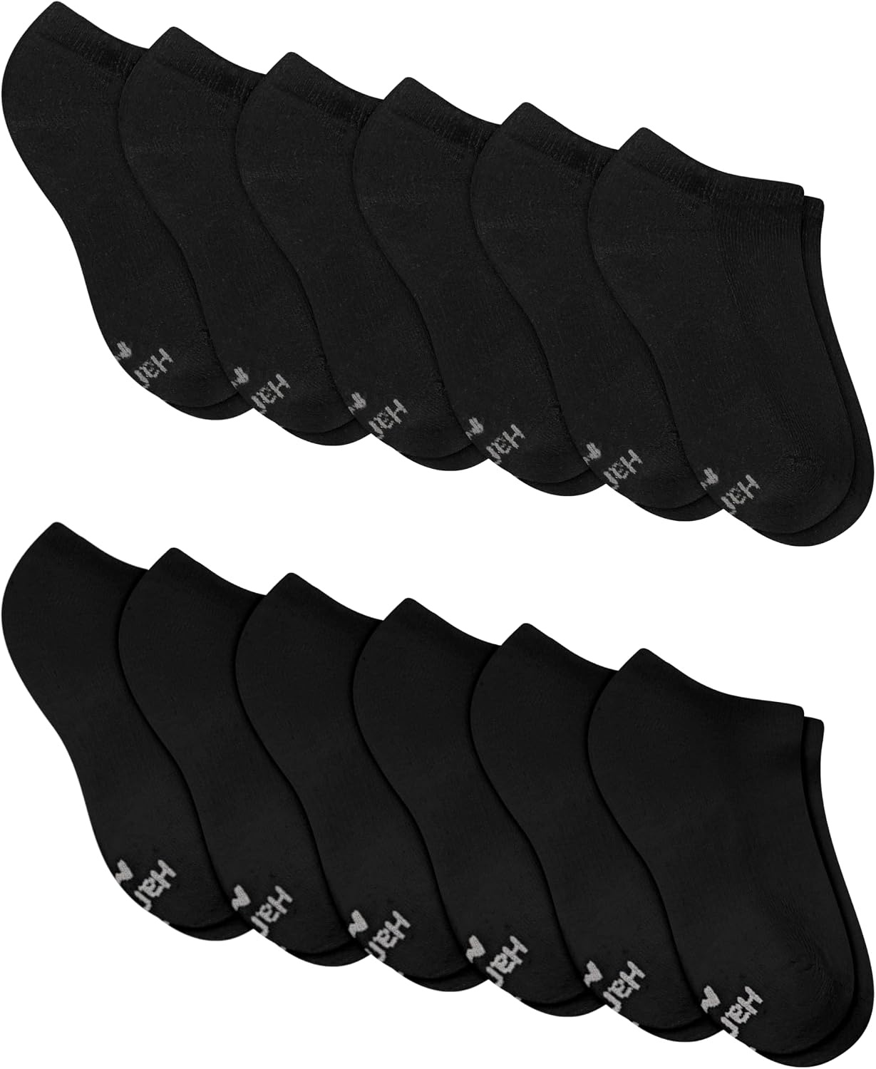 image:imageHanes Boys Noshow Socks Pack 12pack Athletic Socks for Kids Moisturewicking Cushioned ComfortBlack
