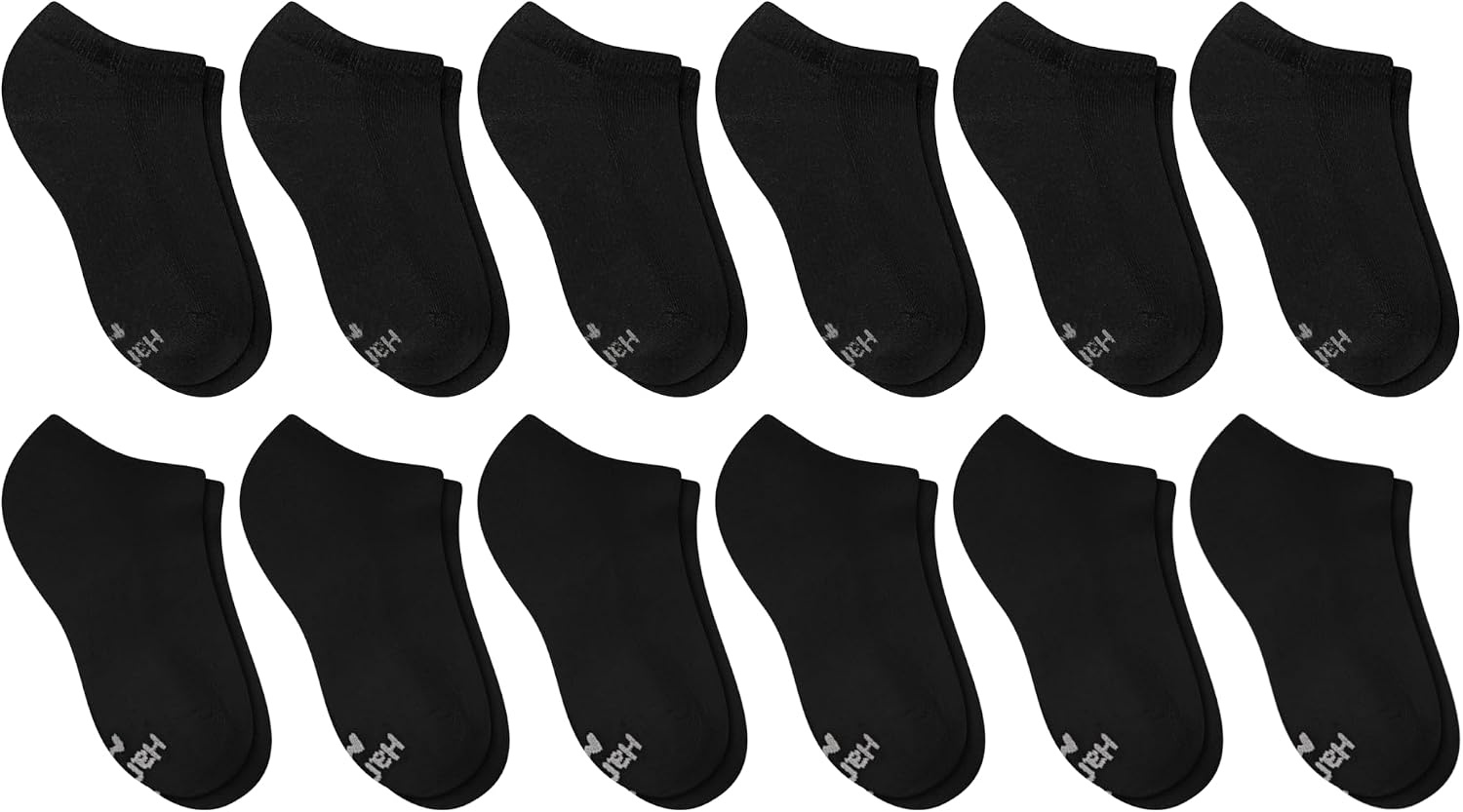 image:imageHanes Boys Noshow Socks Pack 12pack Athletic Socks for Kids Moisturewicking Cushioned ComfortBlack
