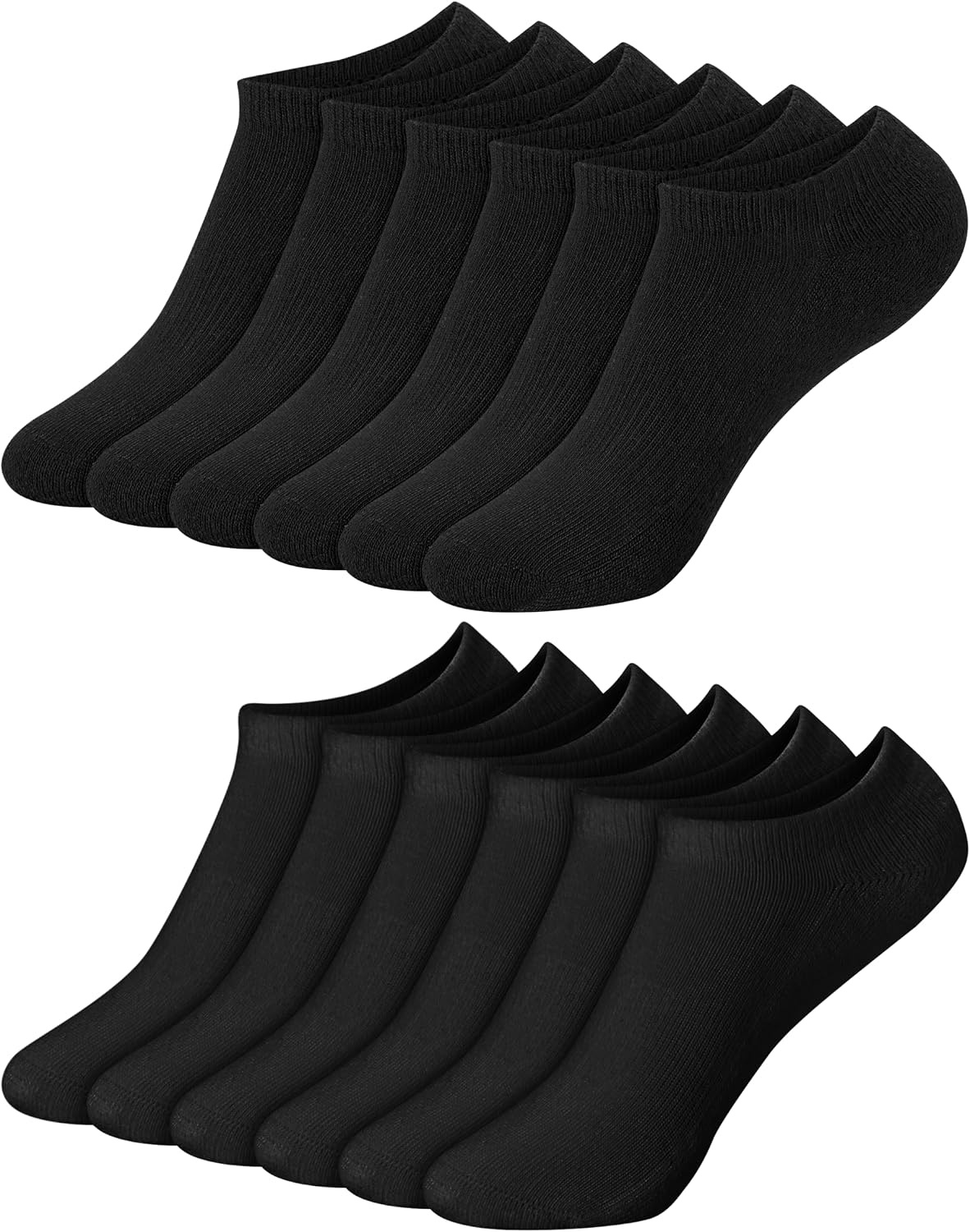 image:imageHanes Boys Noshow Socks Pack 12pack Athletic Socks for Kids Moisturewicking Cushioned ComfortBlack