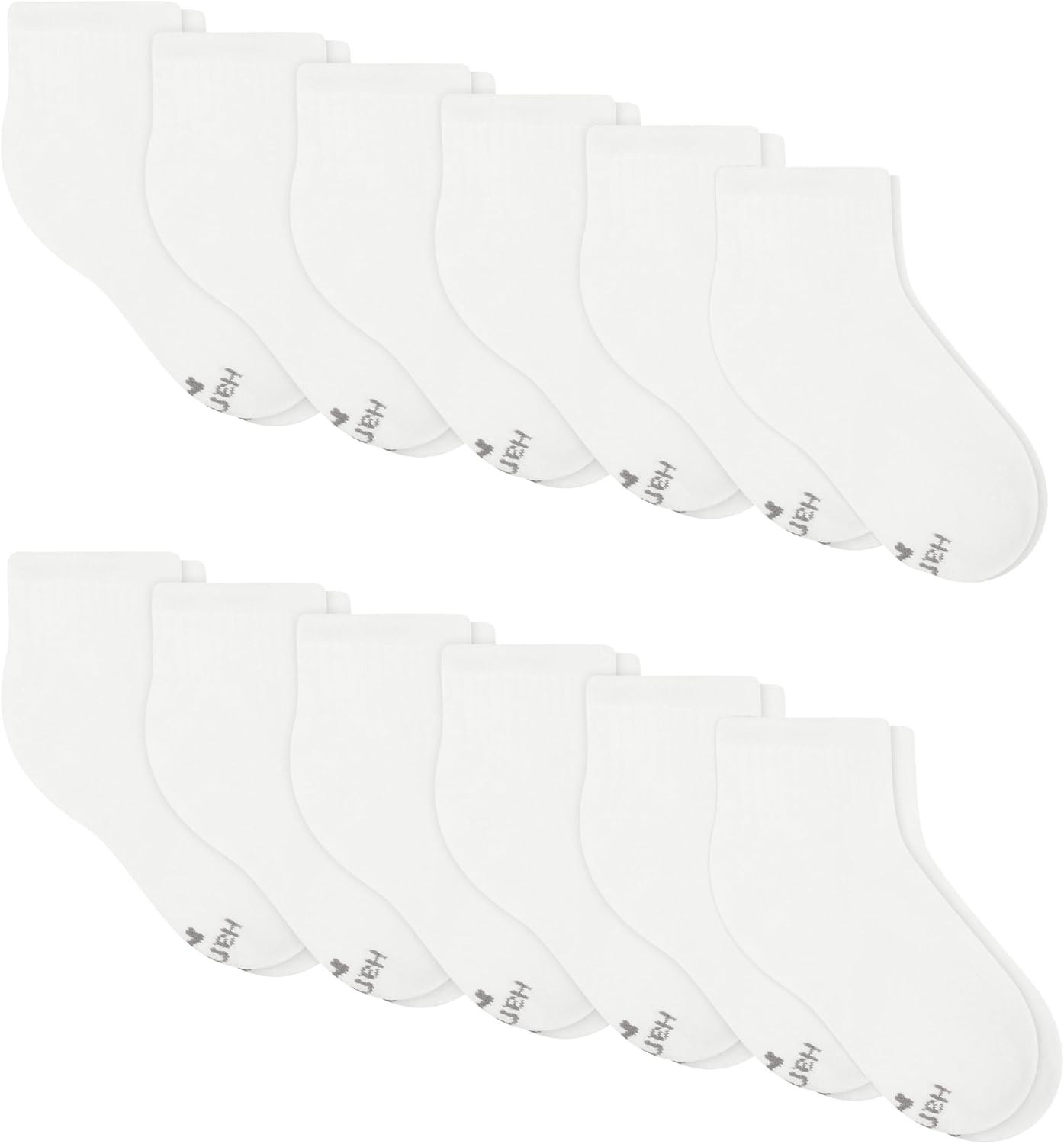 image:imageHanes Boys Noshow Socks Pack 12pack Athletic Socks for Kids Moisturewicking Cushioned ComfortWhite