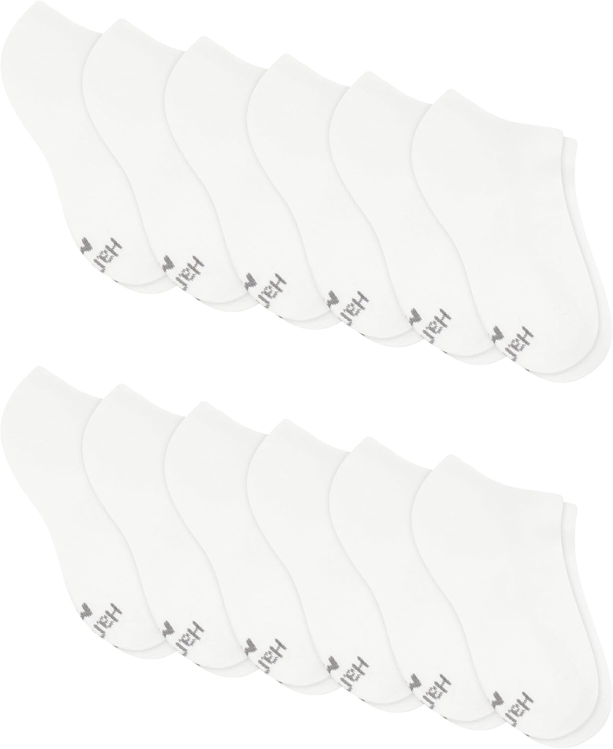 image:imageHanes Boys Noshow Socks Pack 12pack Athletic Socks for Kids Moisturewicking Cushioned ComfortWhite