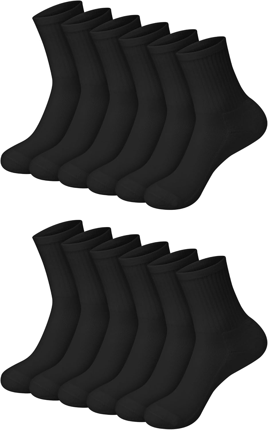 image:imageHanes Girls White Crew Ankle amp No Show Socks Pack Cushioned Socks Uniform Socks for Girls 12pairsBlack