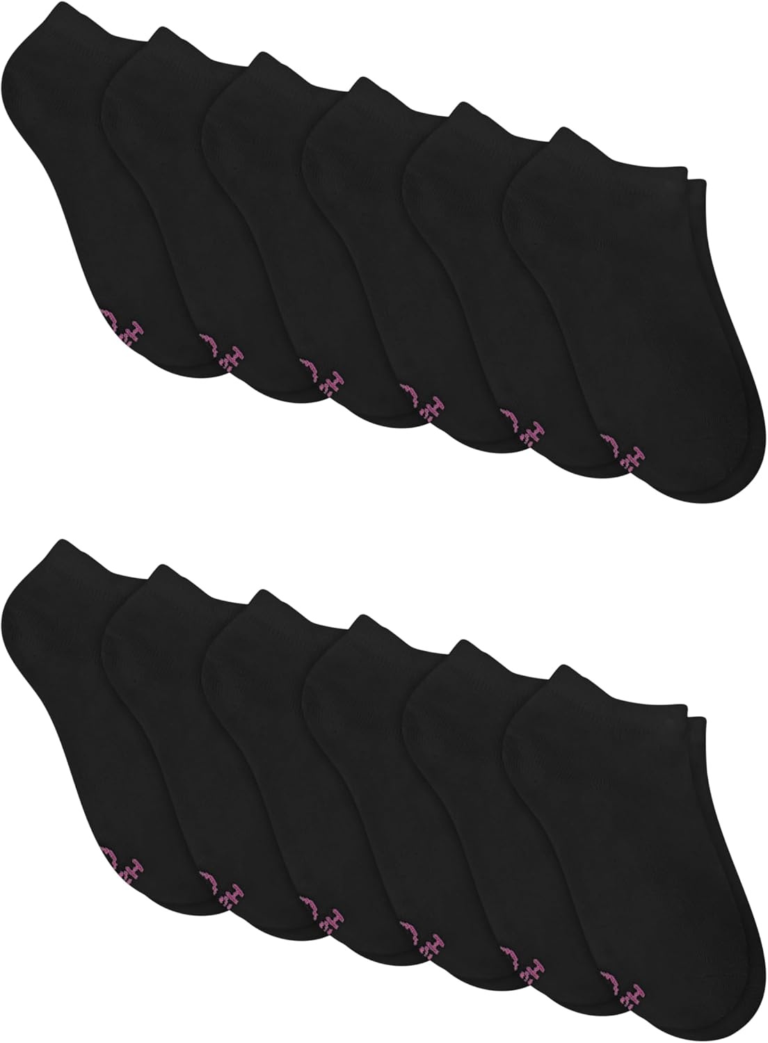 image:imageHanes Girls White Crew Ankle amp No Show Socks Pack Cushioned Socks Uniform Socks for Girls 12pairsBlack