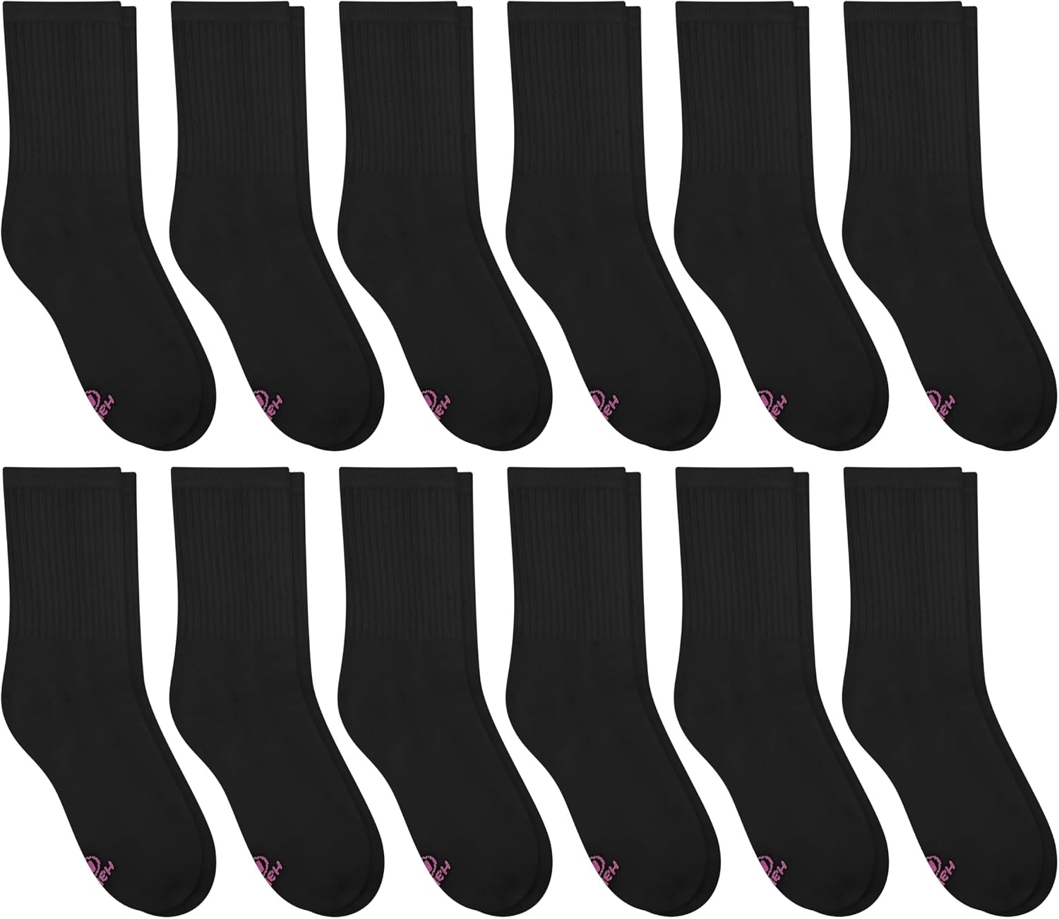 image:imageHanes Girls White Crew Ankle amp No Show Socks Pack Cushioned Socks Uniform Socks for Girls 12pairsBlack