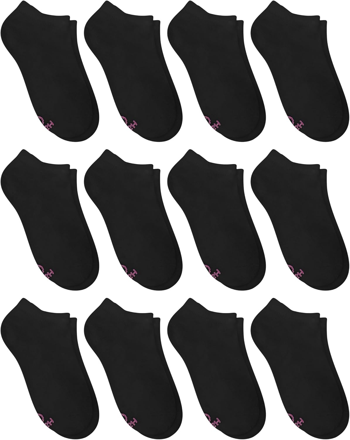 image:imageHanes Girls White Crew Ankle amp No Show Socks Pack Cushioned Socks Uniform Socks for Girls 12pairsBlack