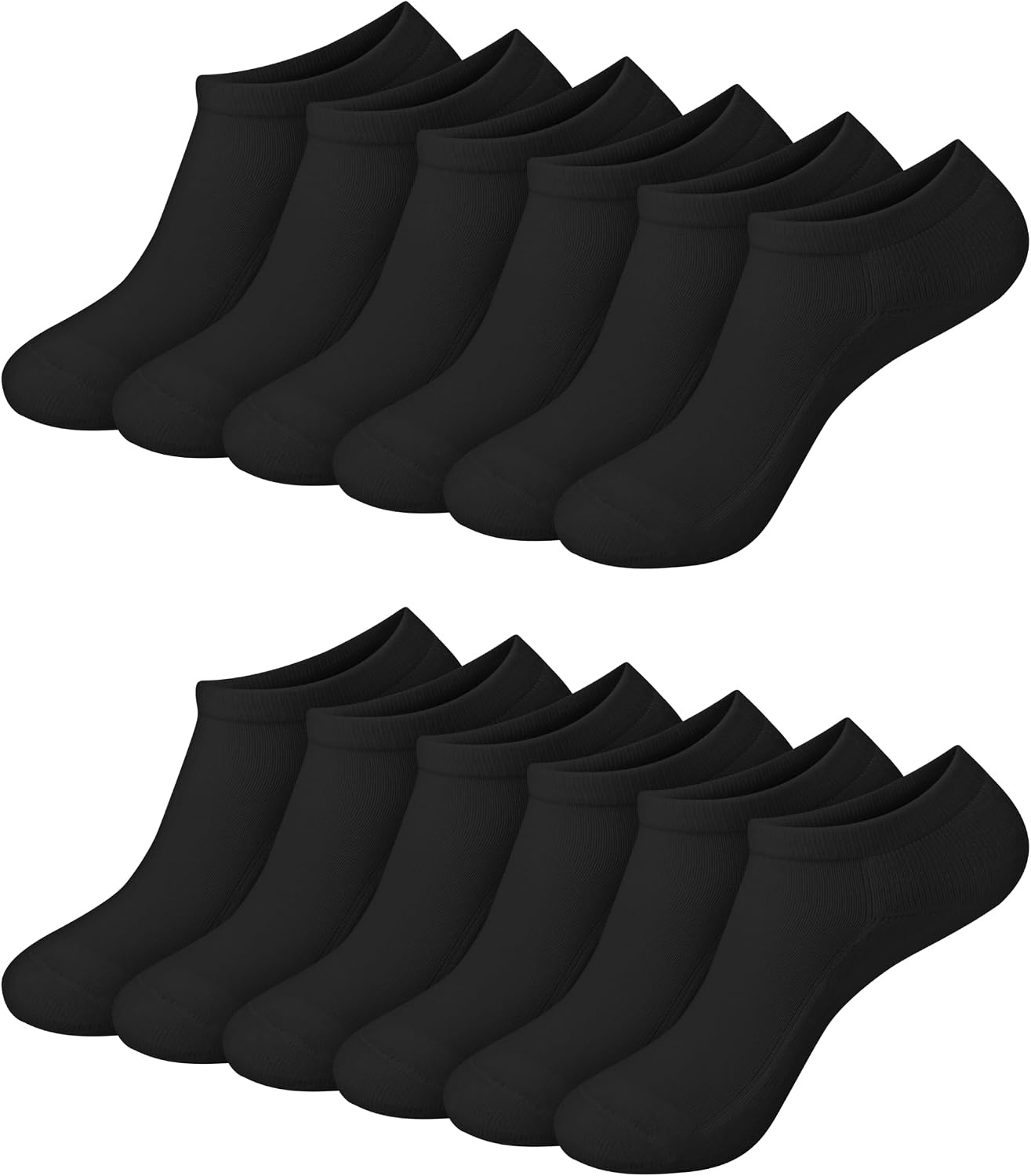 image:imageHanes Girls White Crew Ankle amp No Show Socks Pack Cushioned Socks Uniform Socks for Girls 12pairsBlack