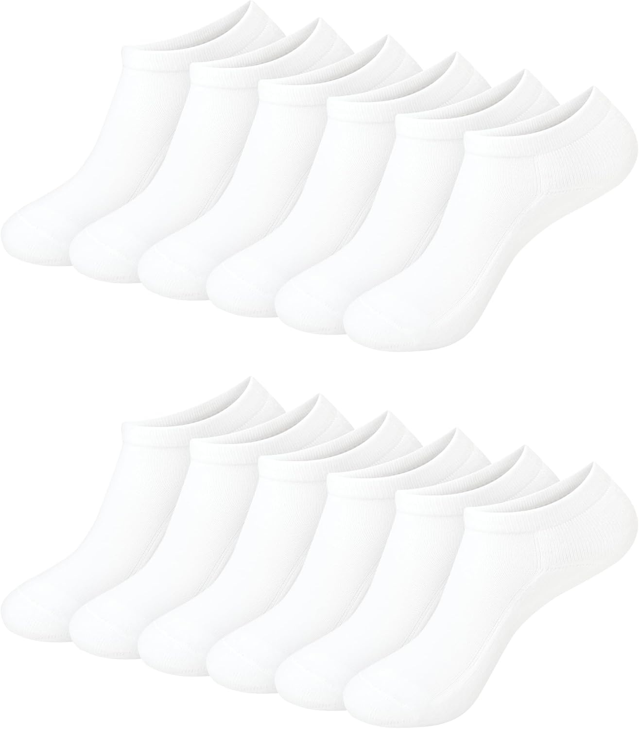 image:imageHanes Girls White Crew Ankle amp No Show Socks Pack Cushioned Socks Uniform Socks for Girls 12pairsWhite