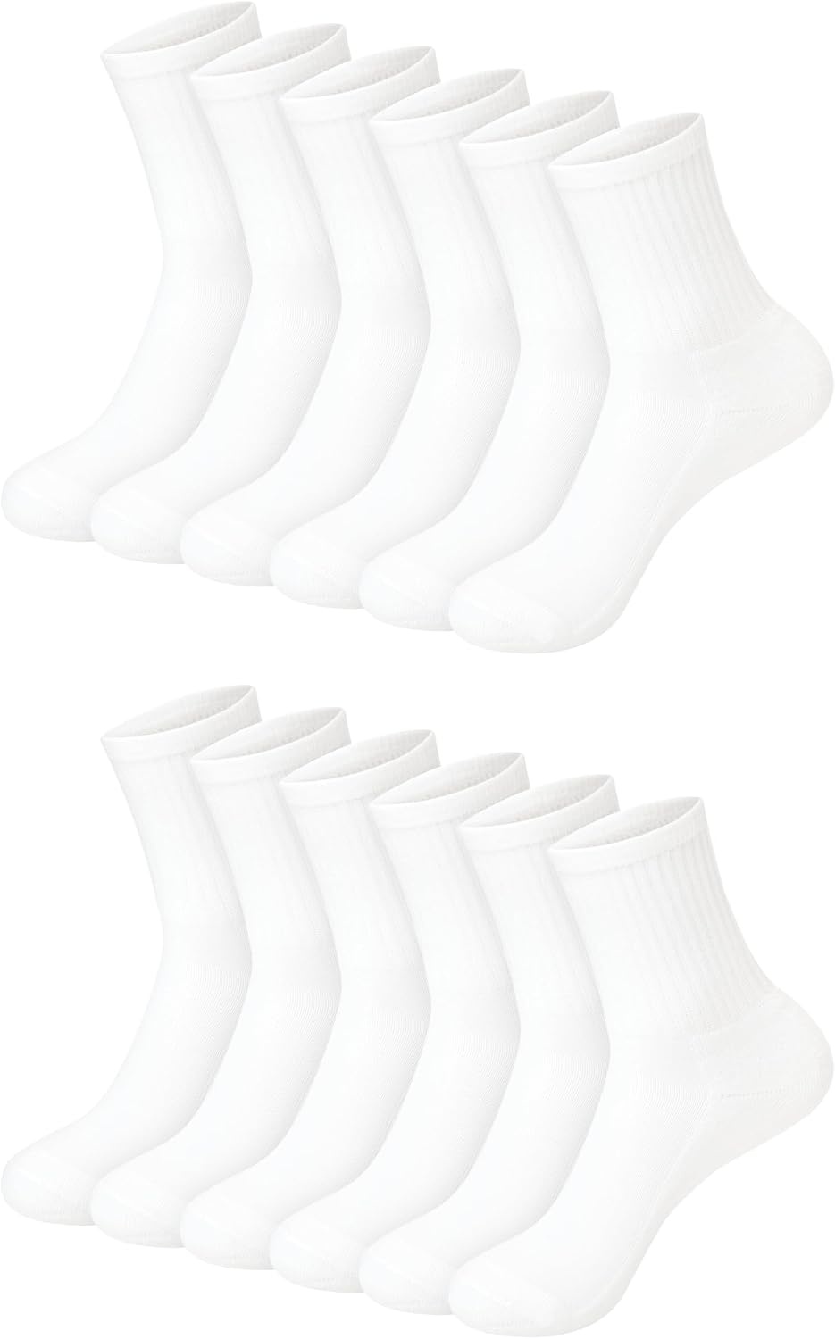 image:imageHanes Girls White Crew Ankle amp No Show Socks Pack Cushioned Socks Uniform Socks for Girls 12pairsWhite