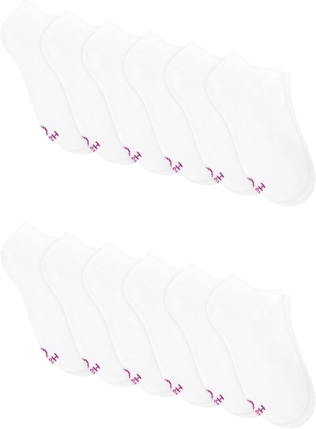 image:imageHanes Girls White Crew Ankle amp No Show Socks Pack Cushioned Socks Uniform Socks for Girls 12pairsWhite