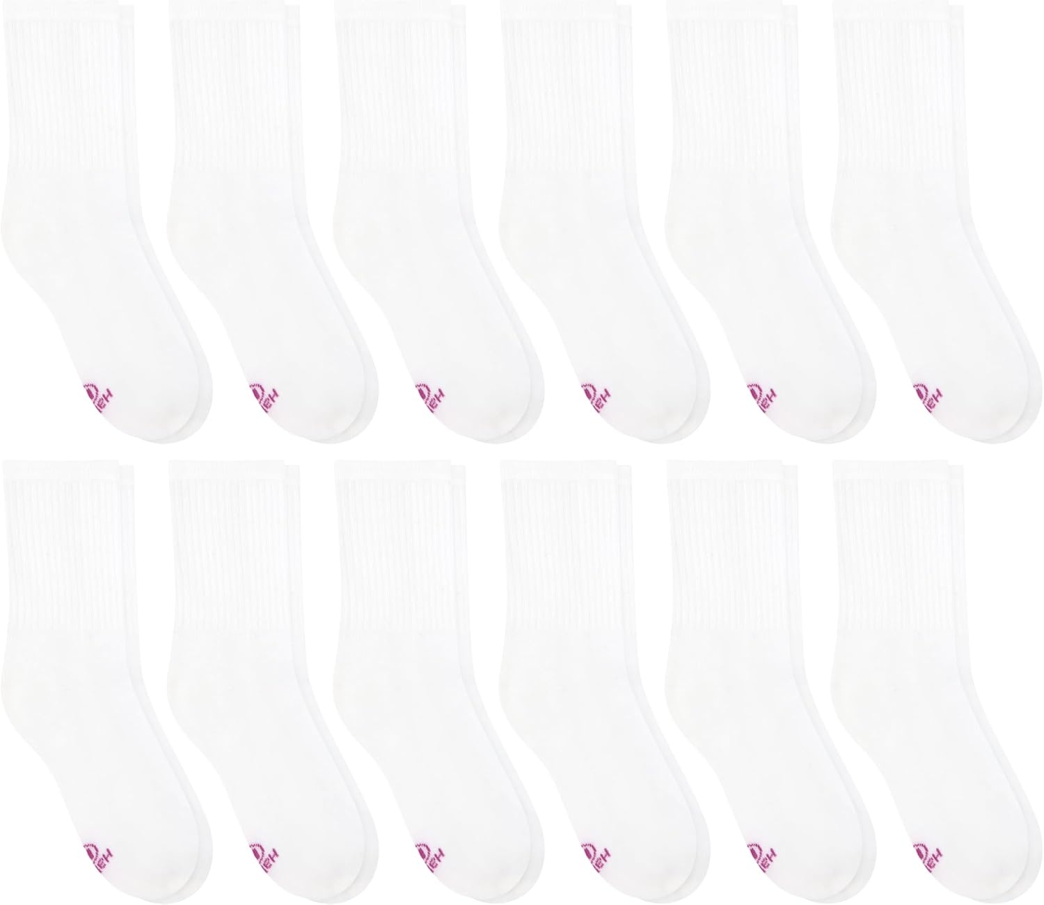 image:imageHanes Girls White Crew Ankle amp No Show Socks Pack Cushioned Socks Uniform Socks for Girls 12pairsWhite