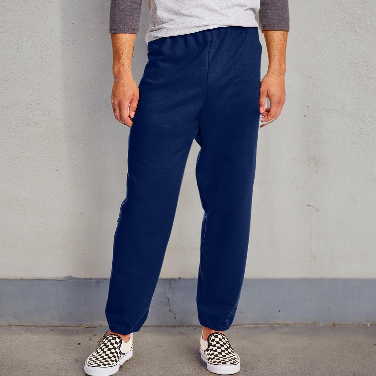 image:imageHanes Mens Ecosmart Best Sweatpants Athletic Lounge Pants with Ced CuffsNavy 2 Pack