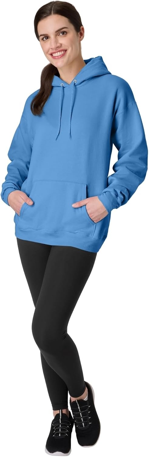 image:imageHanes Mens Hoodie EcoSmart Fleece Hooded Sweatshirt for Men amp Women Midweight Fleece Big amp Tall AvailableDenim Blue