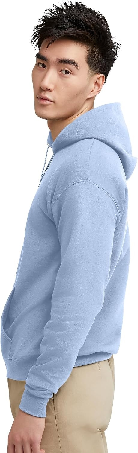 image:imageHanes Mens Hoodie EcoSmart Fleece Hooded Sweatshirt for Men amp Women Midweight Fleece Big amp Tall AvailableLight Blue