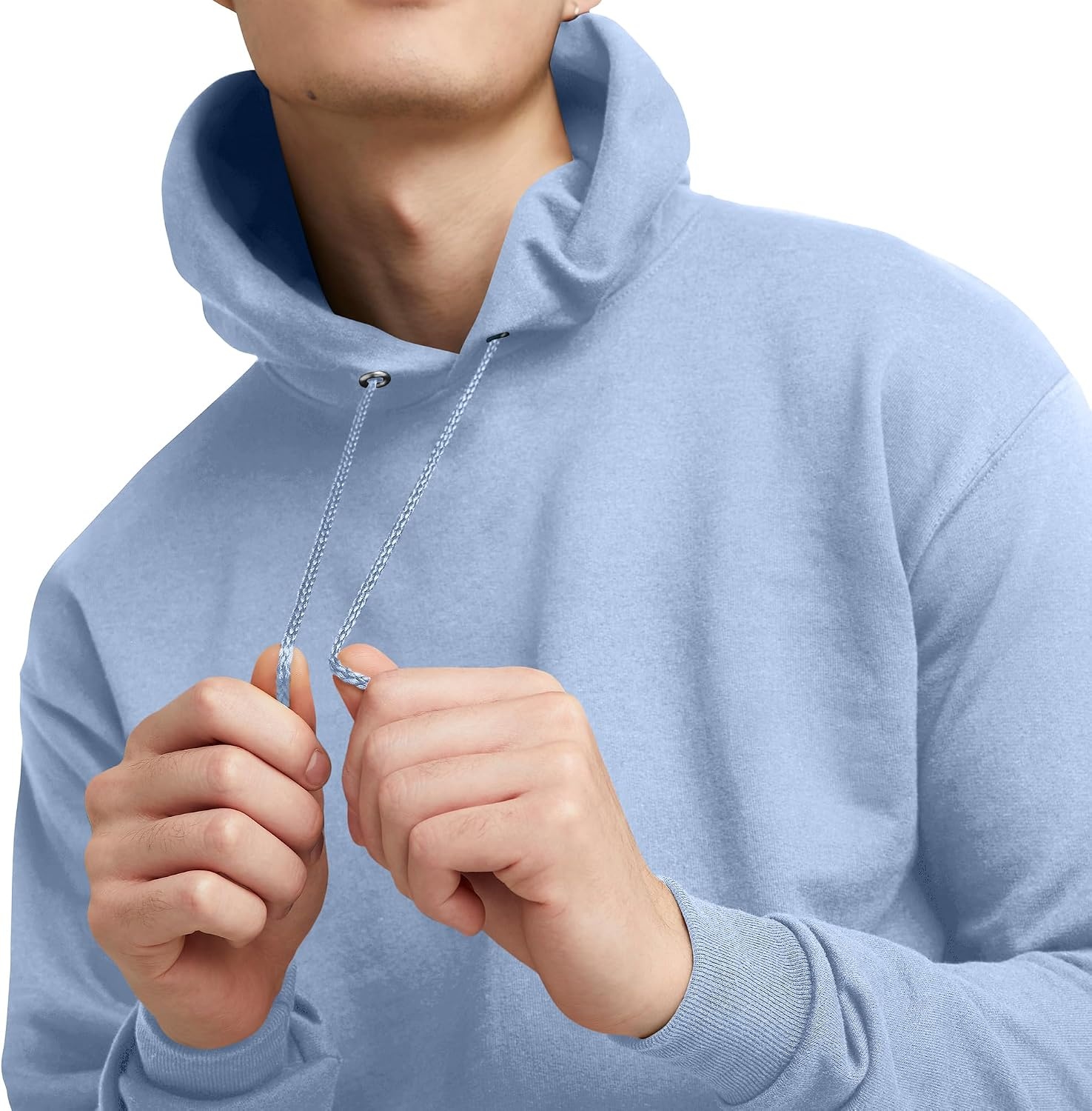 image:imageHanes Mens Hoodie EcoSmart Fleece Hooded Sweatshirt for Men amp Women Midweight Fleece Big amp Tall AvailableLight Blue