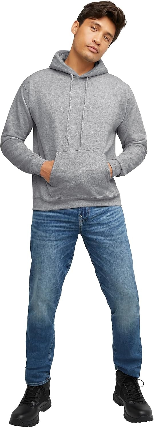 image:imageHanes Mens Hoodie EcoSmart Fleece Hooded Sweatshirt for Men amp Women Midweight Fleece Big amp Tall AvailableLight Steel