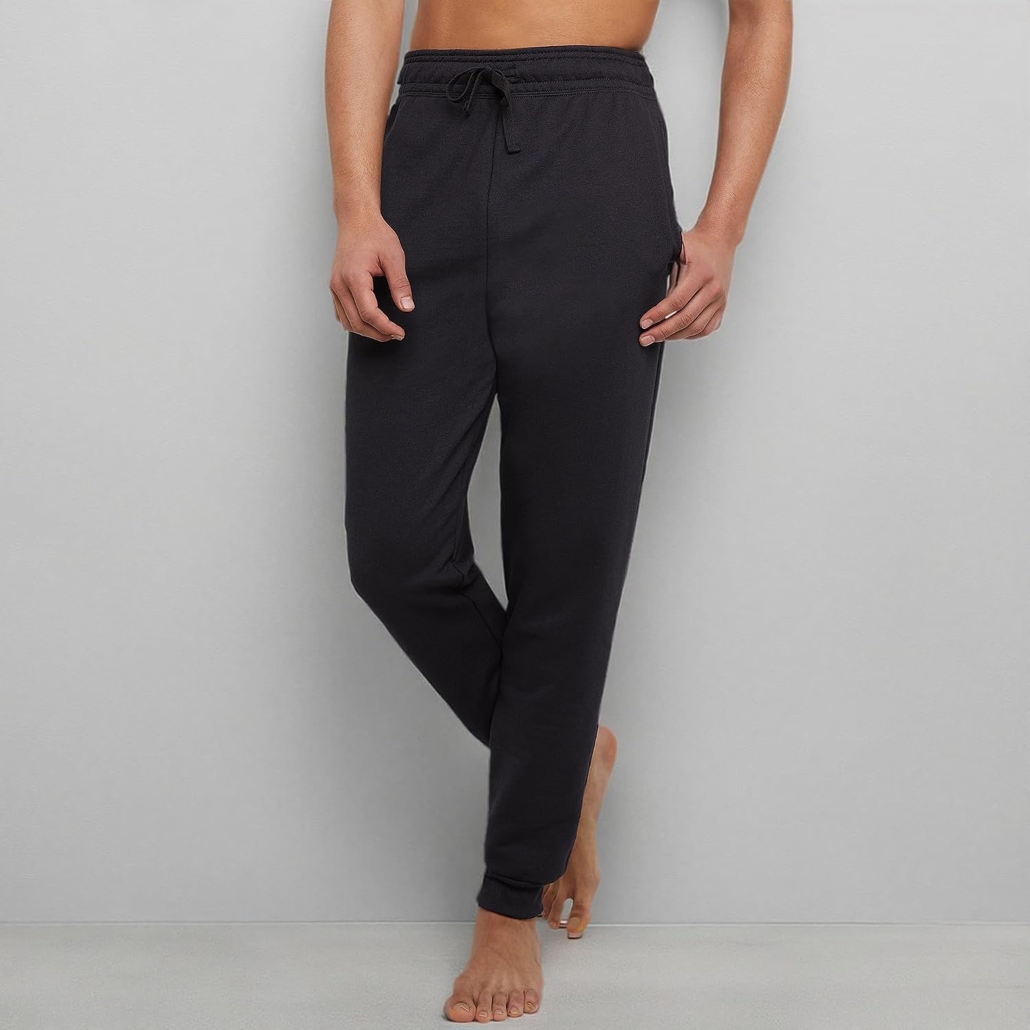 image:imageHanes Mens Joggers EcoSmart Fleece Sweatpants for Men Mens Lounge Pants 305Black