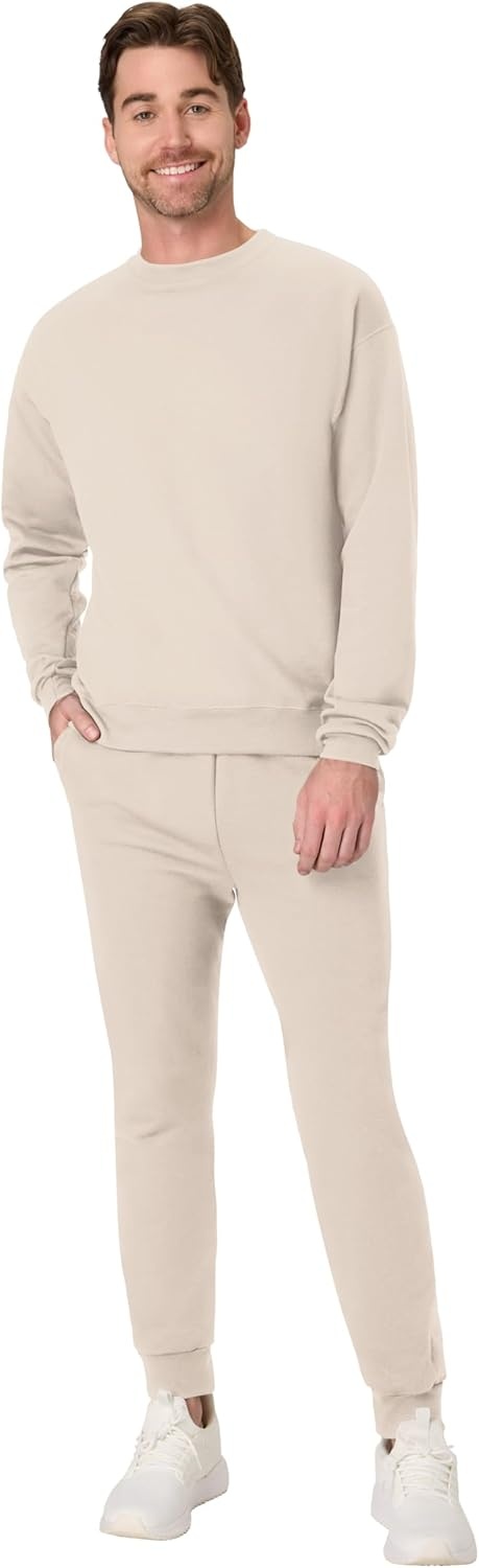image:imageHanes Mens Joggers EcoSmart Fleece Sweatpants for Men Mens Lounge Pants 305Sand
