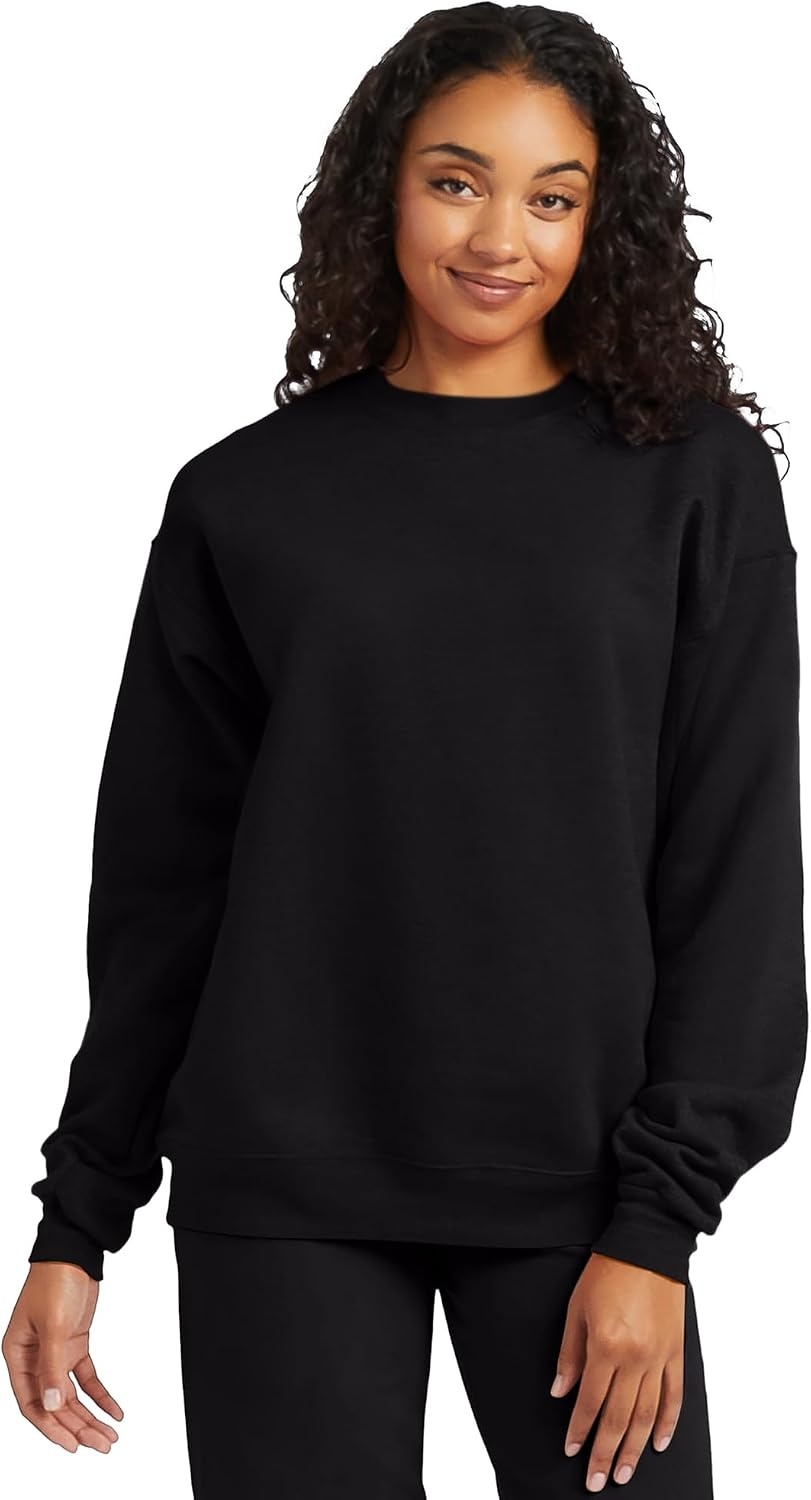 image:imageHanes Mens Sweatshirt EcoSmart Fleece Crewneck Sweatshirt Big amp Tall Available 1 or 2PackBlack
