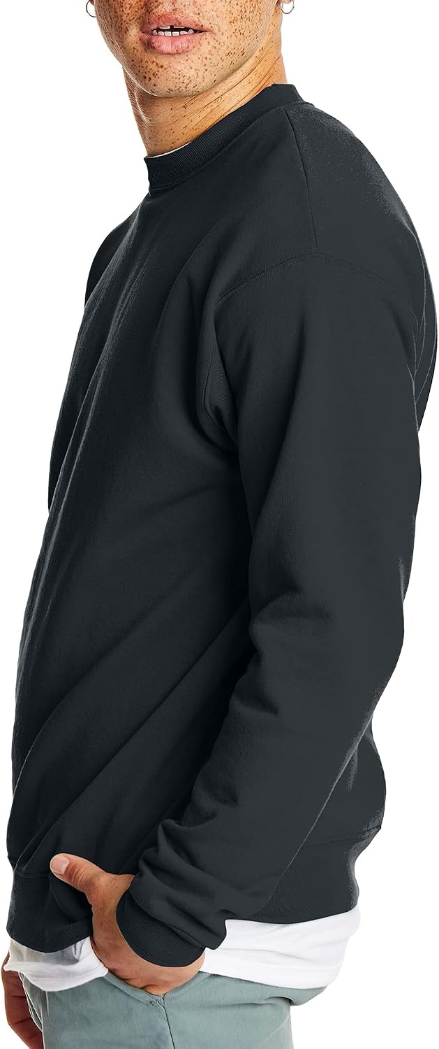 image:imageHanes Mens Sweatshirt EcoSmart Fleece Crewneck Sweatshirt Big amp Tall Available 1 or 2PackBlack