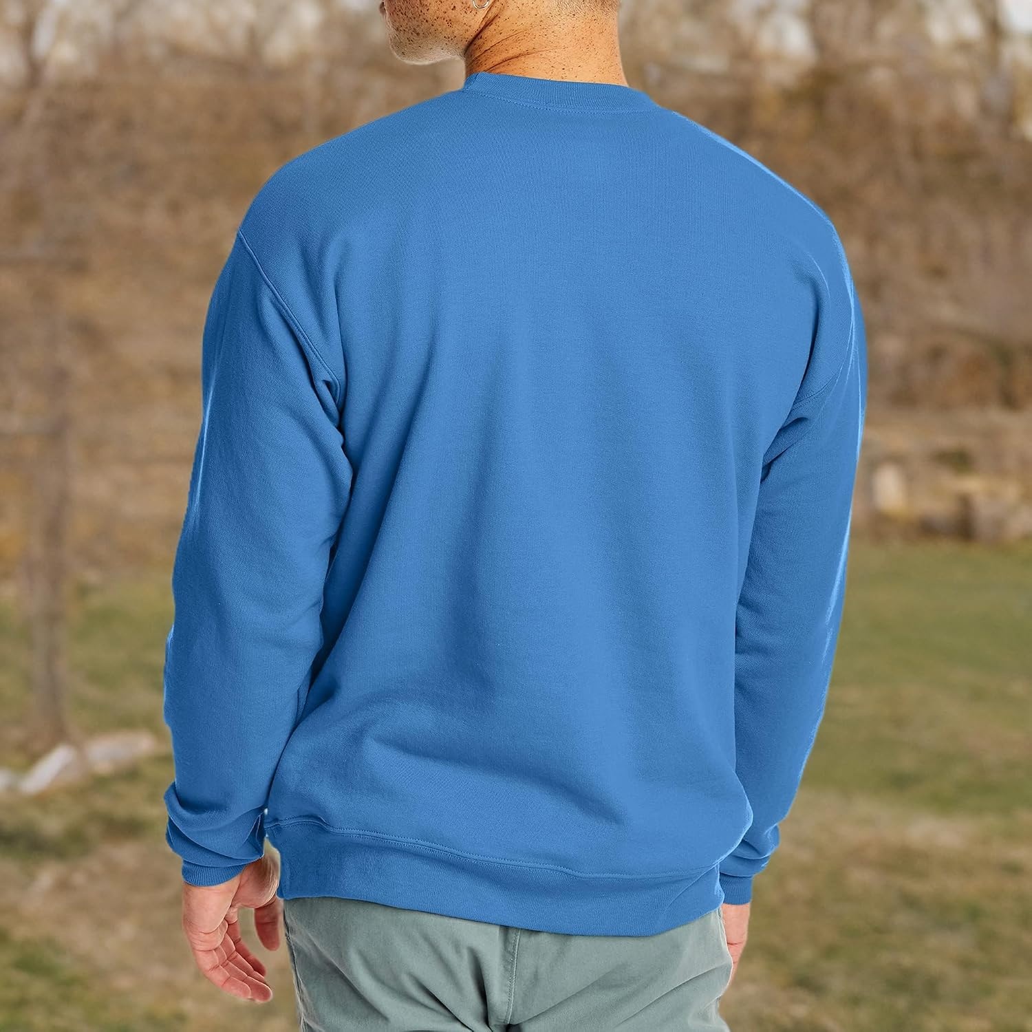 image:imageHanes Mens Sweatshirt EcoSmart Fleece Crewneck Sweatshirt Big amp Tall Available 1 or 2PackDenim Blue