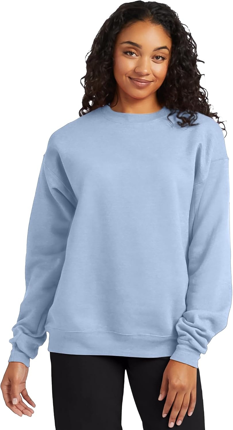 image:imageHanes Mens Sweatshirt EcoSmart Fleece Crewneck Sweatshirt Big amp Tall Available 1 or 2PackLight Blue 1 Pack