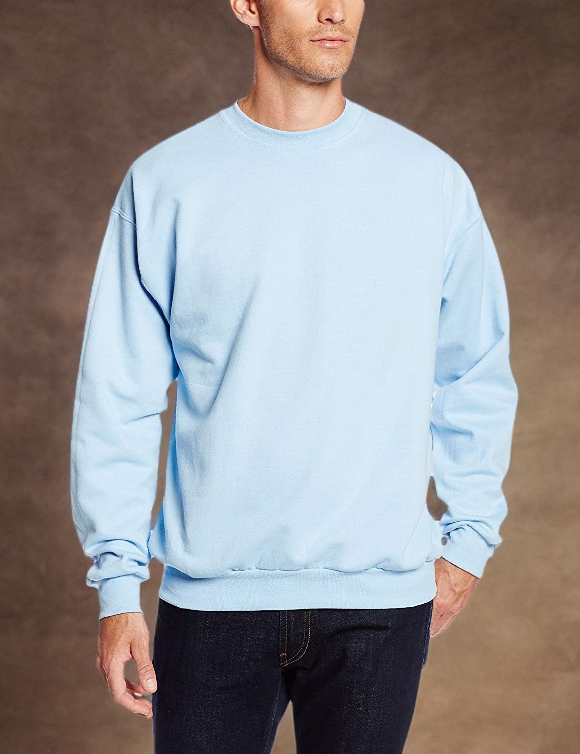 image:imageHanes Mens Sweatshirt EcoSmart Fleece Crewneck Sweatshirt Big amp Tall Available 1 or 2PackLight Blue 2 Pack