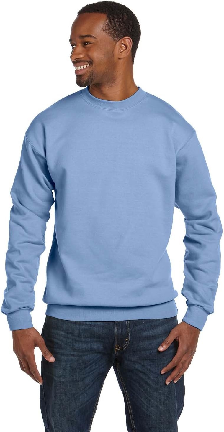 image:imageHanes Mens Sweatshirt EcoSmart Fleece Crewneck Sweatshirt Big amp Tall Available 1 or 2PackLight Blue 2 Pack