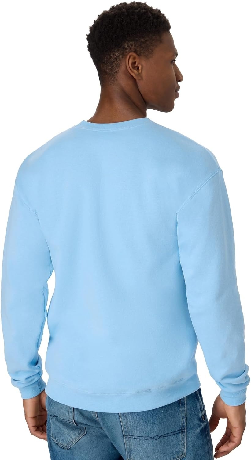 image:imageHanes Mens Sweatshirt EcoSmart Fleece Crewneck Sweatshirt Big amp Tall Available 1 or 2PackLight Blue