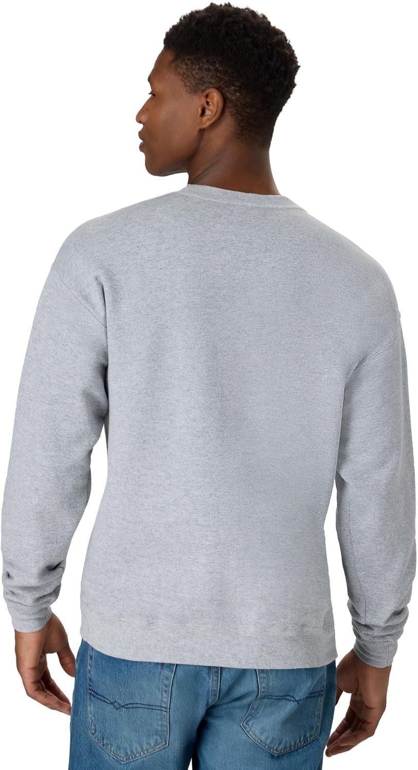 image:imageHanes Mens Sweatshirt EcoSmart Fleece Crewneck Sweatshirt Big amp Tall Available 1 or 2PackLight Steel