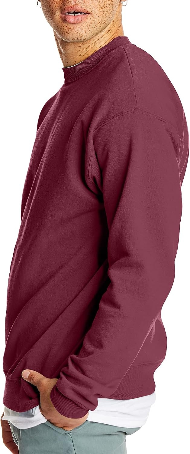 image:imageHanes Mens Sweatshirt EcoSmart Fleece Crewneck Sweatshirt Big amp Tall Available 1 or 2PackMaroon 1 Pack
