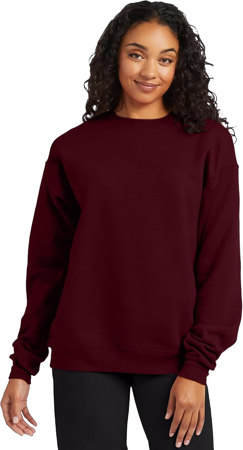 image:imageHanes Mens Sweatshirt EcoSmart Fleece Crewneck Sweatshirt Big amp Tall Available 1 or 2PackMaroon 1 Pack