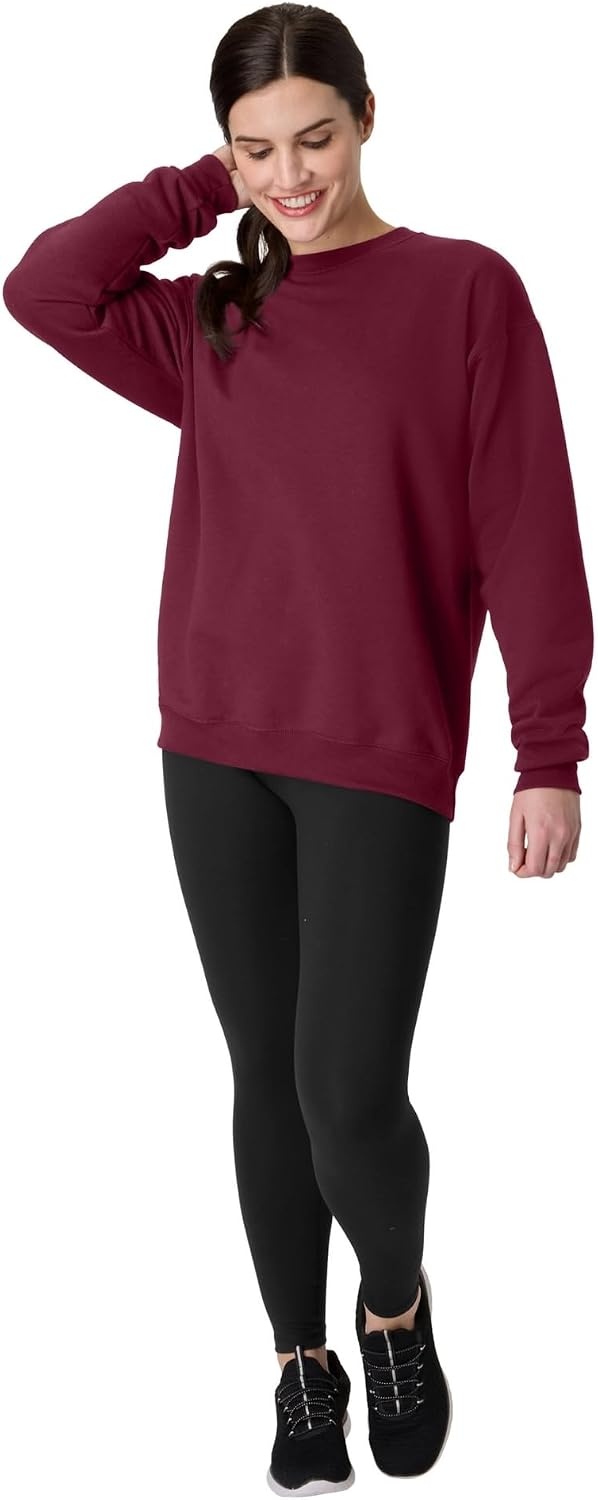 image:imageHanes Mens Sweatshirt EcoSmart Fleece Crewneck Sweatshirt Big amp Tall Available 1 or 2PackMaroon