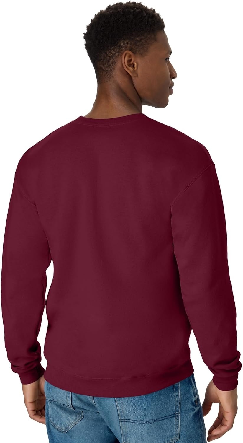 image:imageHanes Mens Sweatshirt EcoSmart Fleece Crewneck Sweatshirt Big amp Tall Available 1 or 2PackMaroon