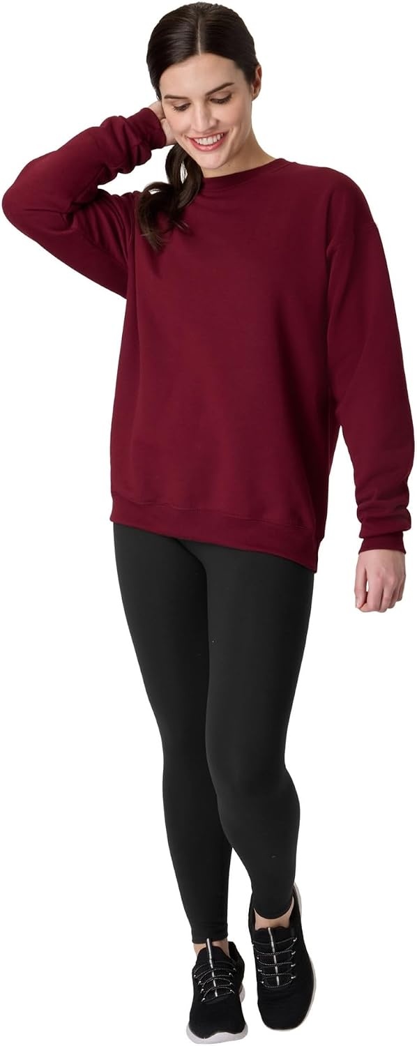 image:imageHanes Mens Sweatshirt EcoSmart Fleece Crewneck Sweatshirt Big amp Tall Available 1 or 2PackMulled Berry