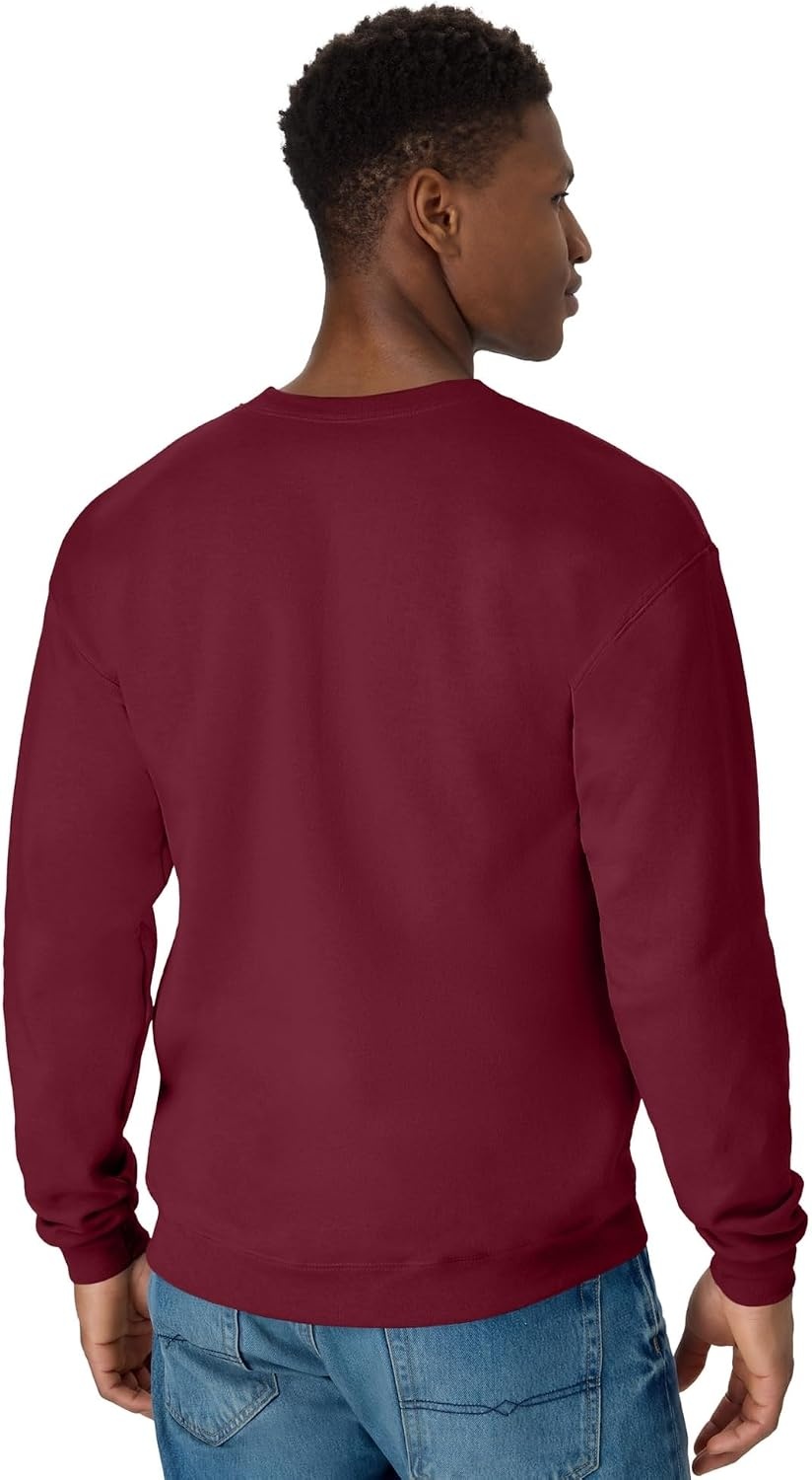 image:imageHanes Mens Sweatshirt EcoSmart Fleece Crewneck Sweatshirt Big amp Tall Available 1 or 2PackMulled Berry