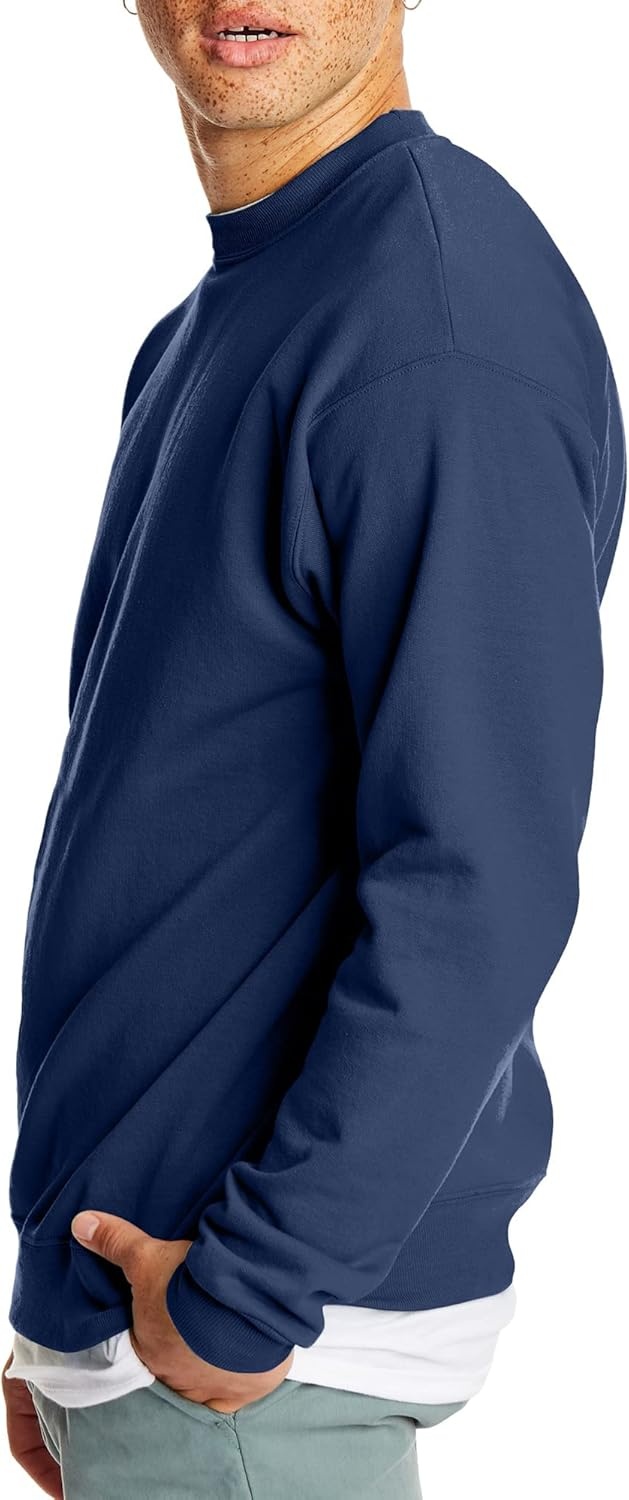 image:imageHanes Mens Sweatshirt EcoSmart Fleece Crewneck Sweatshirt Big amp Tall Available 1 or 2PackNavy 2 Pack