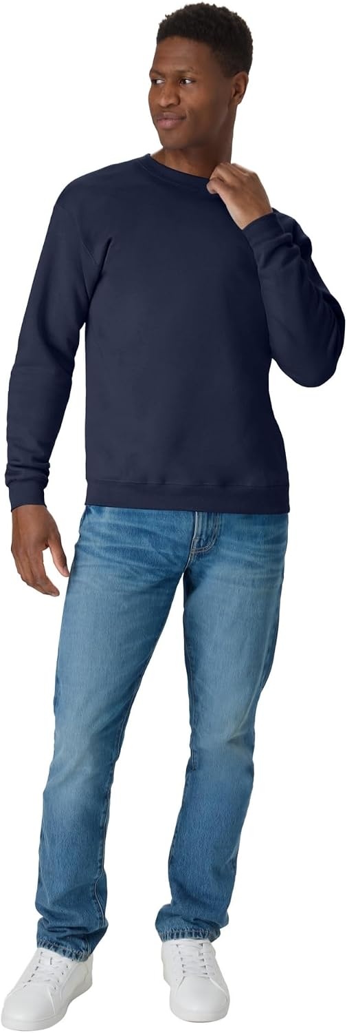 image:imageHanes Mens Sweatshirt EcoSmart Fleece Crewneck Sweatshirt Big amp Tall Available 1 or 2PackNavy