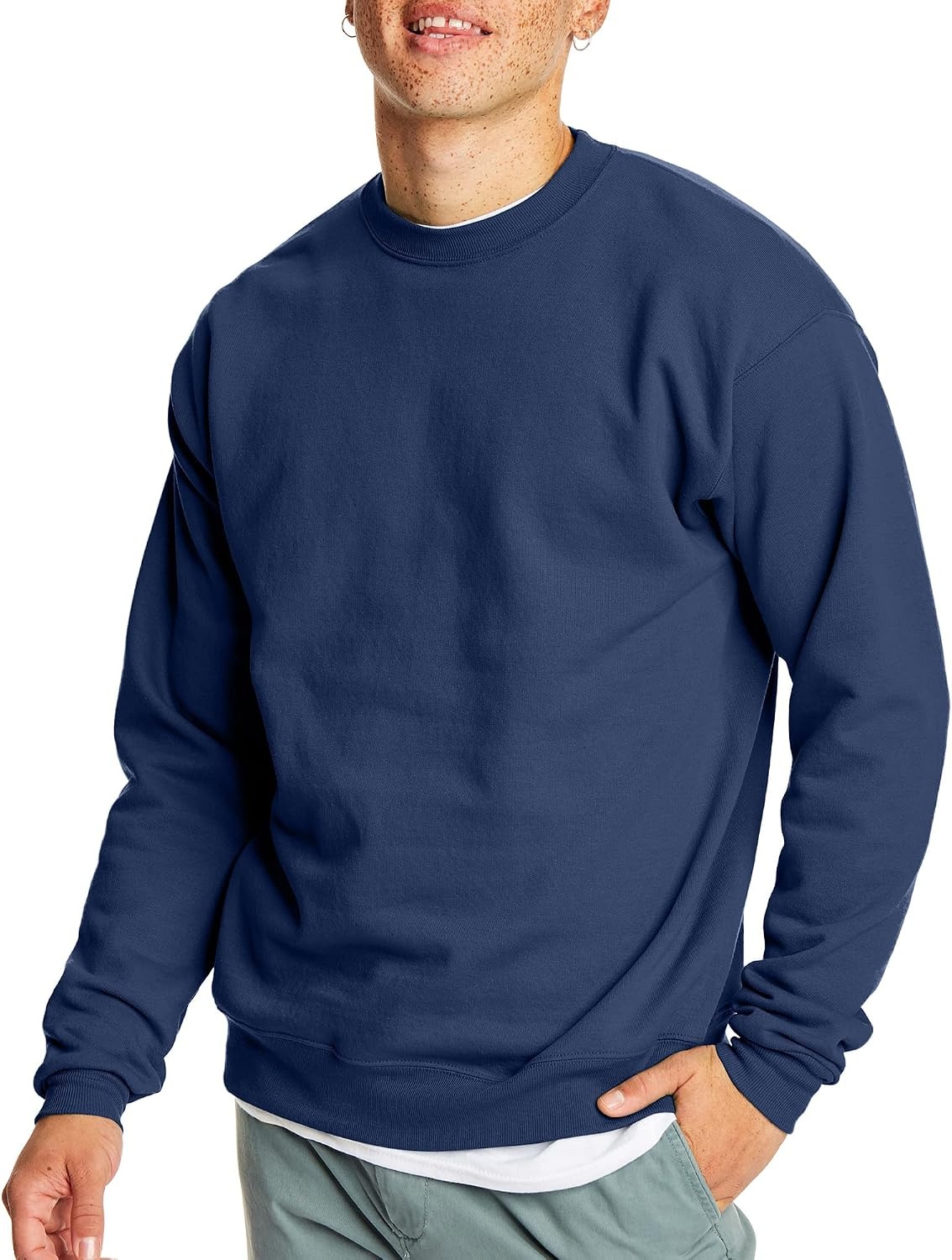 image:imageHanes Mens Sweatshirt EcoSmart Fleece Crewneck Sweatshirt Big amp Tall Available 1 or 2PackNavy