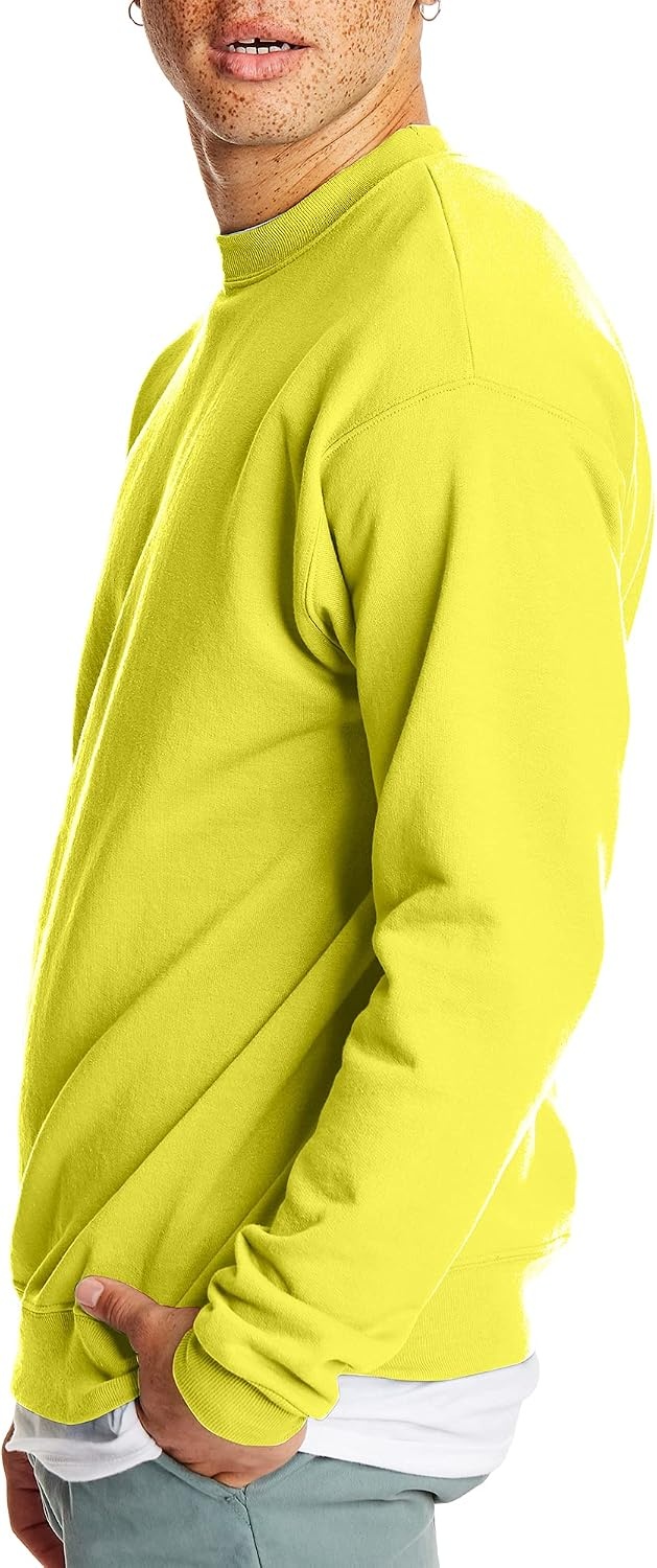image:imageHanes Mens Sweatshirt EcoSmart Fleece Crewneck Sweatshirt Big amp Tall Available 1 or 2PackSafety Green 1 Pack