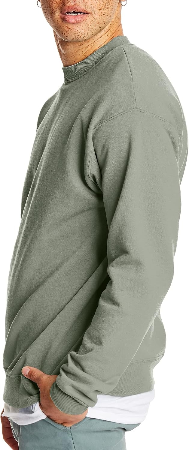image:imageHanes Mens Sweatshirt EcoSmart Fleece Crewneck Sweatshirt Big amp Tall Available 1 or 2PackStonewashed Green 1 Pack