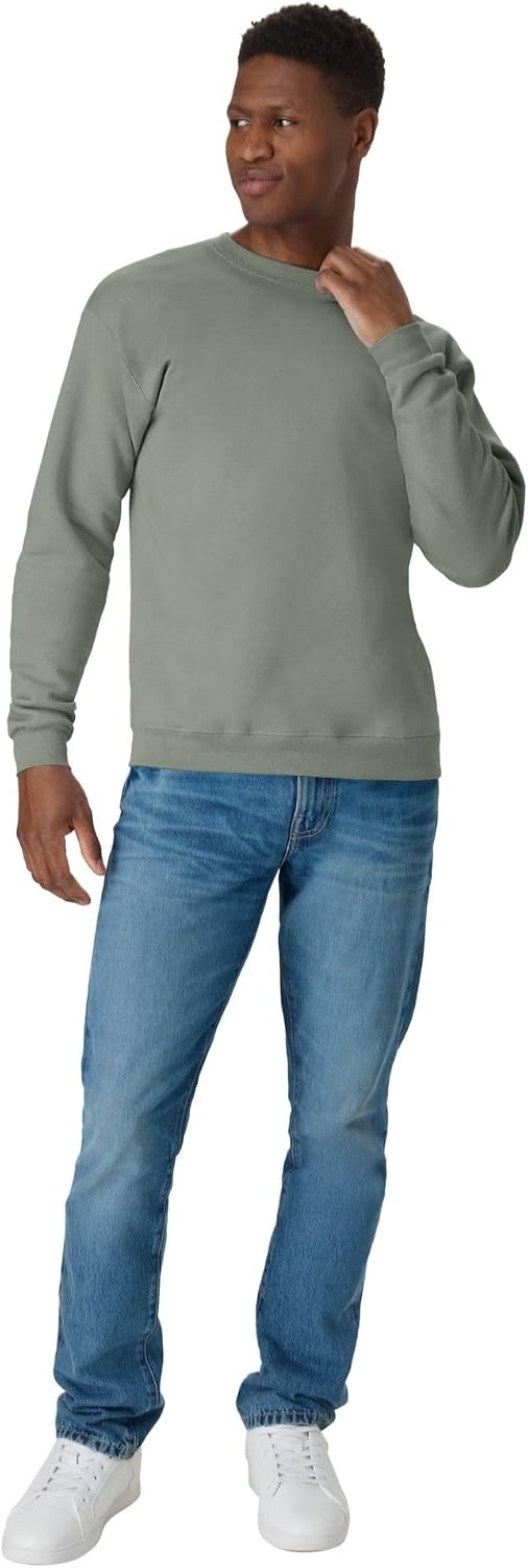 image:imageHanes Mens Sweatshirt EcoSmart Fleece Crewneck Sweatshirt Big amp Tall Available 1 or 2PackStonewashed Green