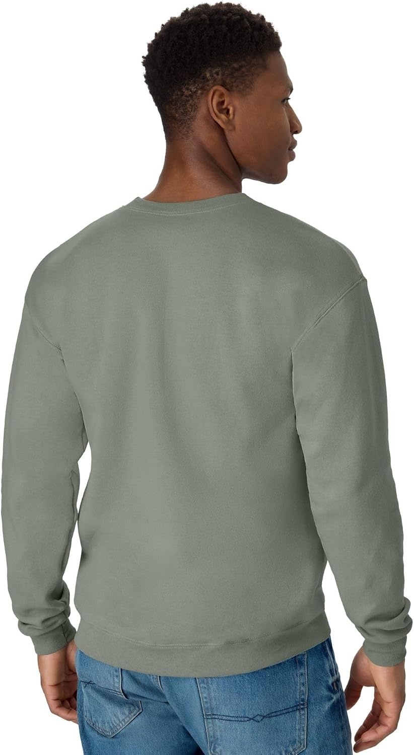 image:imageHanes Mens Sweatshirt EcoSmart Fleece Crewneck Sweatshirt Big amp Tall Available 1 or 2PackStonewashed Green