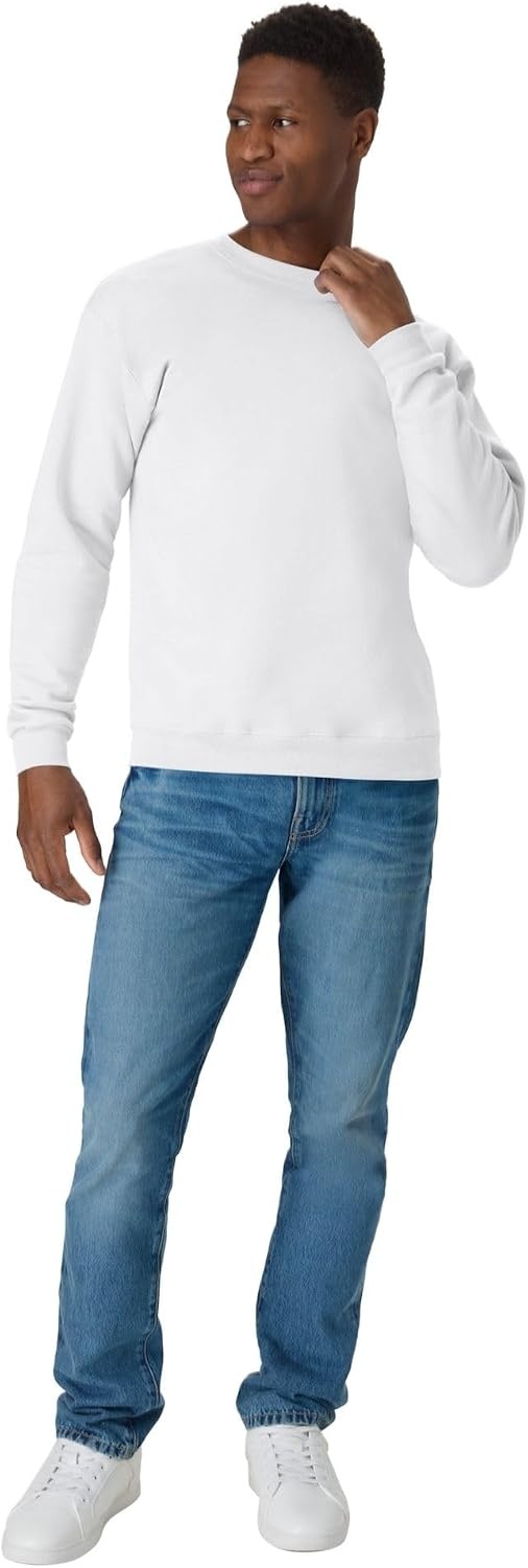 image:imageHanes Mens Sweatshirt EcoSmart Fleece Crewneck Sweatshirt Big amp Tall Available 1 or 2PackWhite